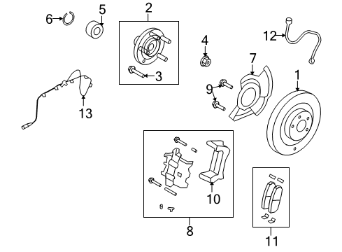 2009 Lincoln MKX Front Brakes Rotor Diagram for 7U2Z-1V125-DC