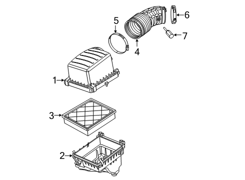 2018 Dodge Durango Air Inlet Clean Air Duct Diagram for 5038465AE