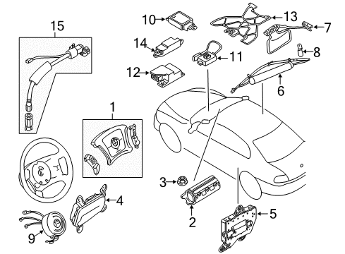 2001 BMW 525i Air Bag Components Ctrl Unit Airbag/Side Airbag Uncoded Diagram for 65776919789