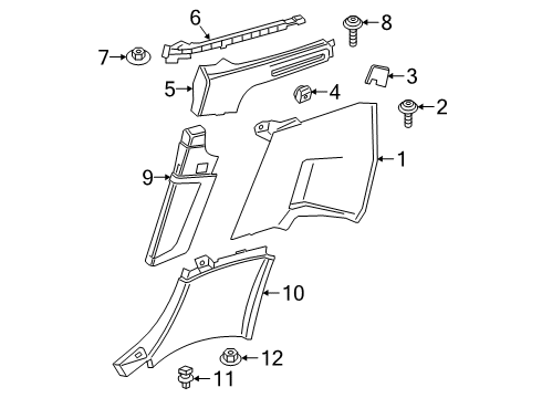 2020 BMW Z4 Interior Trim - Quarter Panels PARTITION PANEL LOWER PART L Diagram for 51477456383
