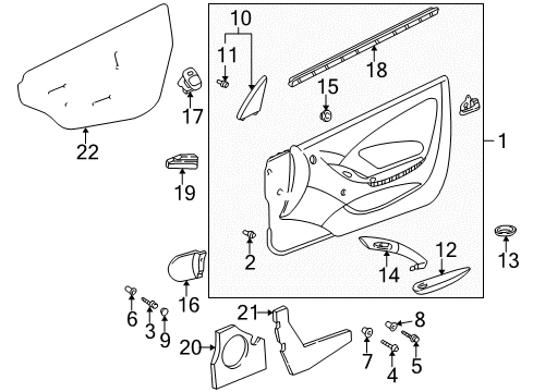 2002 Toyota Celica Mirrors Door Trim Panel Screw Diagram for 90159-40141