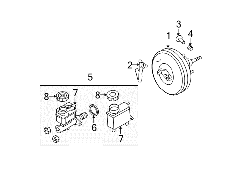 2014 Ford Expedition Hydraulic System Booster Assembly Diagram for 9L1Z-2005-A