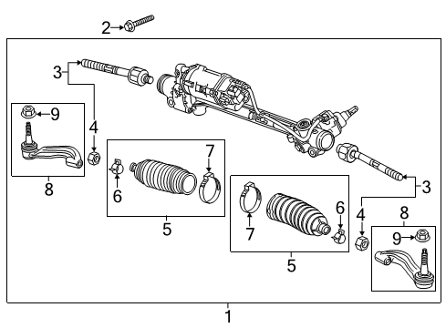 2015 Chevrolet Corvette Steering Column & Wheel, Steering Gear & Linkage Gear Assembly Diagram for 84952357