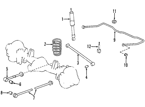 1996 Lexus LX450 Rear Suspension Components, Lower Control Arm, Upper Control Arm, Stabilizer Bar Bushings Diagram for 48815-26040