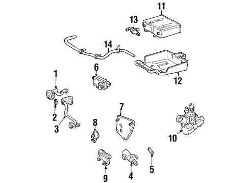 2000 Mercury Cougar Emission Components Vapor Valve Diagram for F7RZ-9C915-BA