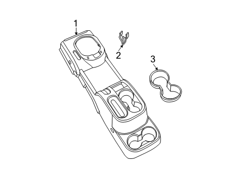 2009 Jeep Wrangler Console Console-Center Diagram for 1MV281D5AA