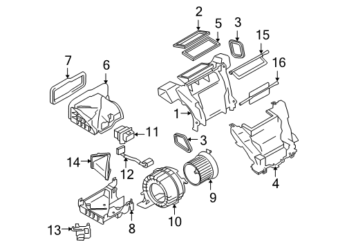 2014 Nissan Cube Blower Motor & Fan Harness Assembly Sub Diagram for 27206-1FC0C