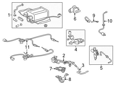 2016 Lexus LS600h Emission Components Valve Sub-Assy, Ventilation Diagram for 12204-38040