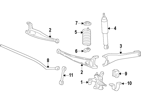 2015 Ford F-250 Super Duty Front Suspension Components, Stabilizer Bar Shock Absorber Diagram for BC3Z-18124-C