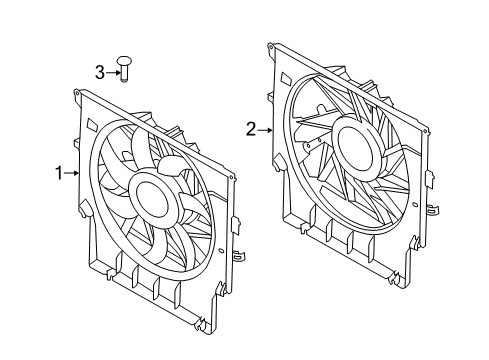 2016 BMW X3 Cooling System, Radiator, Water Pump, Cooling Fan Fan Shroud Diagram for 17427601677