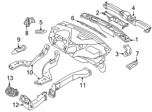 2017 Hyundai Azera Ducts Air Ventilator Assembly-Console Diagram for 97040-3V100-4X