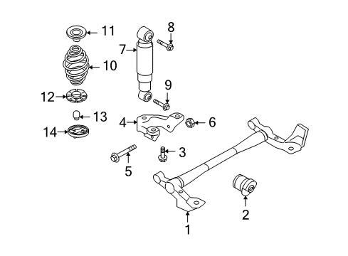 2008 Saturn Astra Rear Suspension Upper Insulator Diagram for 90576351