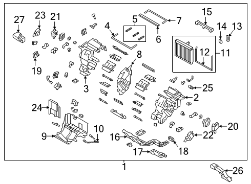 2019 Kia K900 Air Conditioner Core Assembly-Heater Diagram for 97138D2000
