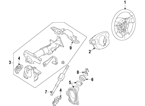 2009 Infiniti EX35 Steering Column & Wheel, Steering Gear & Linkage Control Assembly-Driving Position Diagram for 98800-1BA0A