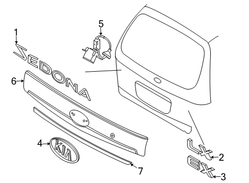 2010 Kia Sedona Exterior Trim - Lift Gate Camera&Unit Assembly-LDW Diagram for 965664D520