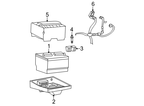 2004 Ford Explorer Battery Battery Tray Diagram for 1L2Z-10732-AA