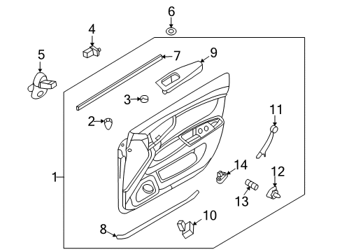 2007 Kia Optima Front Door Front Door Left Armrest Assembly Diagram for 823502G001S8