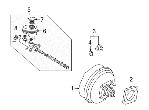 2008 Cadillac XLR Hydraulic System Power Brake Booster ASSEMBLY Diagram for 15237762