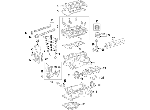 2013 Kia Soul Engine Parts, Mounts, Cylinder Head & Valves, Camshaft & Timing, Oil Pan, Oil Pump, Crankshaft & Bearings, Pistons, Rings & Bearings, Variable Valve Timing Piston & Pin Assembly Diagram for 230412B600