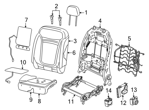 2020 Jeep Renegade Front Seat Components HEADREST-Front Diagram for 6SF90LXHAA