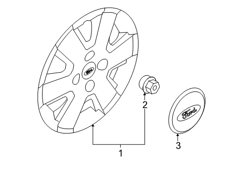 2010 Ford Focus Wheel Covers & Trim Wheel Cover Diagram for 8S4Z-1130-C