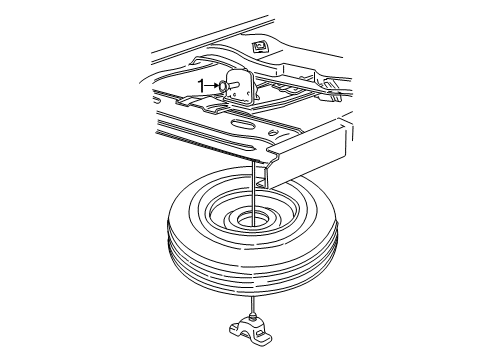 2002 Ford Explorer Sport Trac Carrier & Components - Spare Tire Spare Carrier Diagram for 1L5Z-1A480-AA