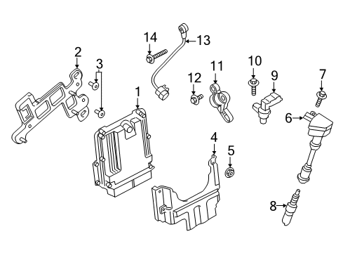 2019 Ford EcoSport Ignition System Bracket Diagram for GN1Z-12A659-A