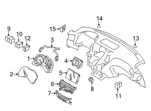 2019 Infiniti Q70L Automatic Temperature Controls Switch Assy-1 Functions Diagram for 251B1-5UV0A