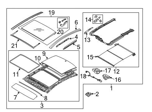 2018 Hyundai Sonata Sunroof Bracket-Panoramaroof Side, LH Diagram for 81695-C1000