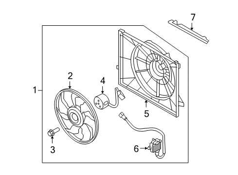 2011 Hyundai Santa Fe Cooling System, Radiator, Water Pump, Cooling Fan Dam-Air Diagram for 29150-2B800