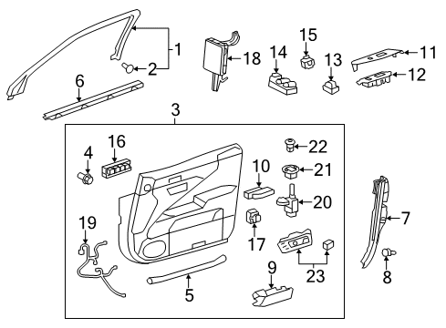 2017 Lexus LS460 Rear Door Lamp Assembly, Interior Diagram for 81080-50100