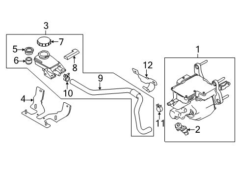 2011 Nissan Leaf Hydraulic System Bracket-Reservoir Diagram for 46092-3NA0B