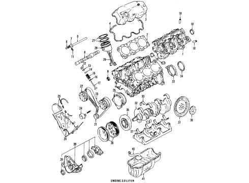 1989 Dodge Dynasty Engine & Trans Mounting Cover V6 Asm Rocker B Diagram for MD156425