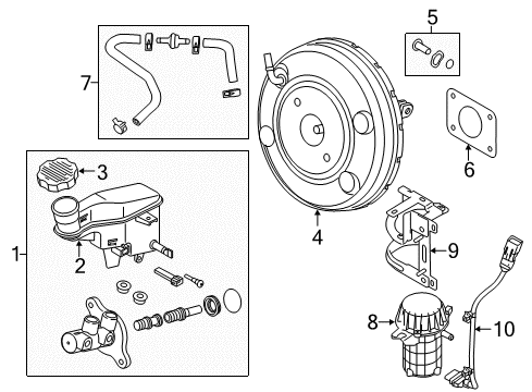 2015 Kia Forte Koup Hydraulic System Booster Assembly-Brake Diagram for 59110A7000