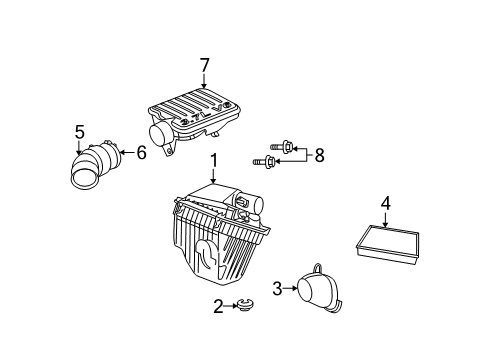 2008 Dodge Nitro Filters Air Cleaner Diagram for 4880266AB