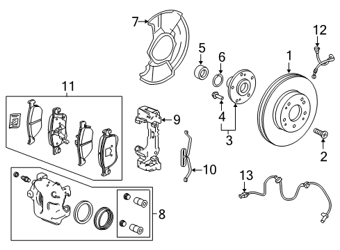 2019 Honda Accord Anti-Lock Brakes Anchor Diagram for 45010-TVC-A01