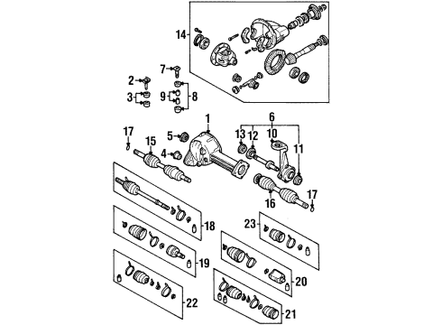 2001 Kia Sportage Carrier & Front Axles Boot Set Diagram for 0K0122253XA