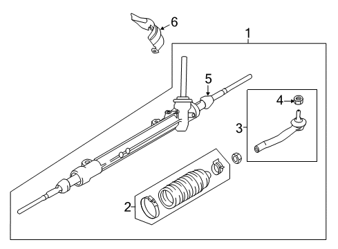 2017 Nissan Rogue Sport Steering Column & Wheel, Steering Gear & Linkage Socket-Inner Diagram for D8E21-4BA0A