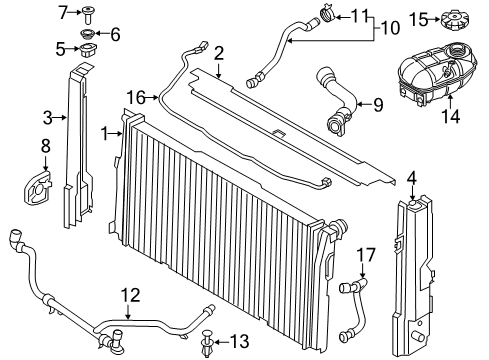 2015 BMW ActiveHybrid 3 Radiator & Components Coolant Hose Diagram for 17127639559