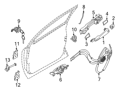 2020 Nissan Rogue Rear Door Regulator Door Window LH Diagram for 82721-5HK0A