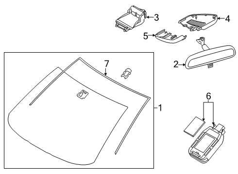 2019 Toyota Yaris Wiper & Washer Components Windshield Diagram for 56101-WB008