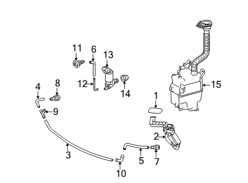2011 Lexus RX350 Headlamp Washers/Wipers Hose Diagram for 90075-15050