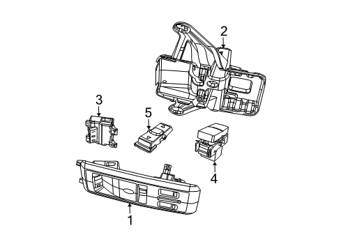 2009 Dodge Ram 1500 Sunroof Module-Compass Temperature Diagram for 56046064AC