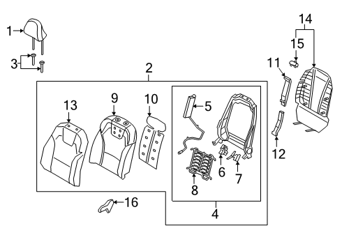 2020 Kia Telluride Passenger Seat Components Pad U Diagram for 88400S9030OND