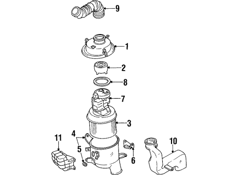 1998 Hyundai Sonata Powertrain Control Duct Assembly-Air Diagram for 28210-34201