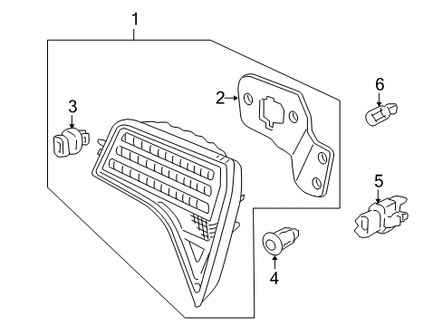 2009 Honda Civic Bulbs Lamp Unit, R. Lid Diagram for 34151-SNA-A01