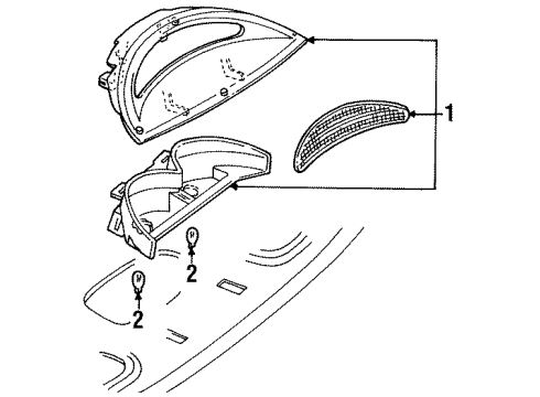 1996 Ford Taurus Bulbs High Mount Lamp Diagram for F6DZ13A613D