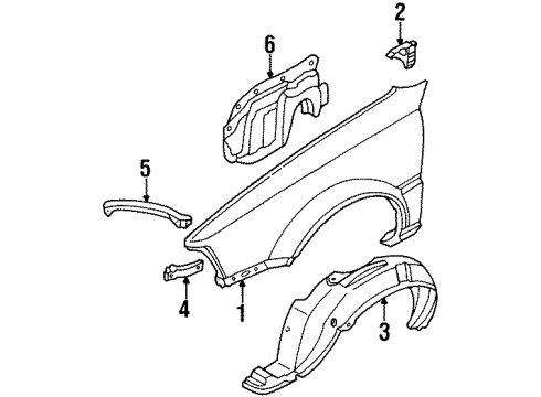 1984 Nissan Stanza Fender & Components Bracket Assembly Battery Diagram for 75850-D0100