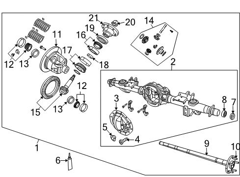 2018 Ram 1500 Axle & Differential - Rear Axle-Rear Complete Diagram for 68334752AG