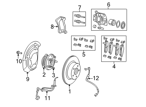 2021 Jeep Gladiator Anti-Lock Brakes Disc Brake CALIPER Diagram for 68456055AA